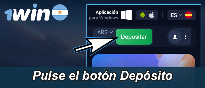 Inicie sesión y haga clic en Depositar