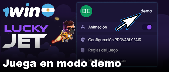 Accede al modo demo de Lucky Jet en 1win